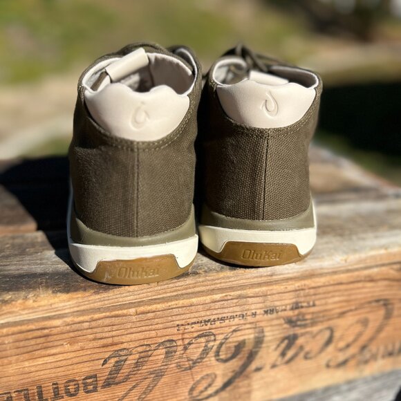 NWT OluKai - Papakū ‘Ili Men’s Waxed Canvas Chukka Boots – Olive Size 11 - Olive - Picture 7 of 7